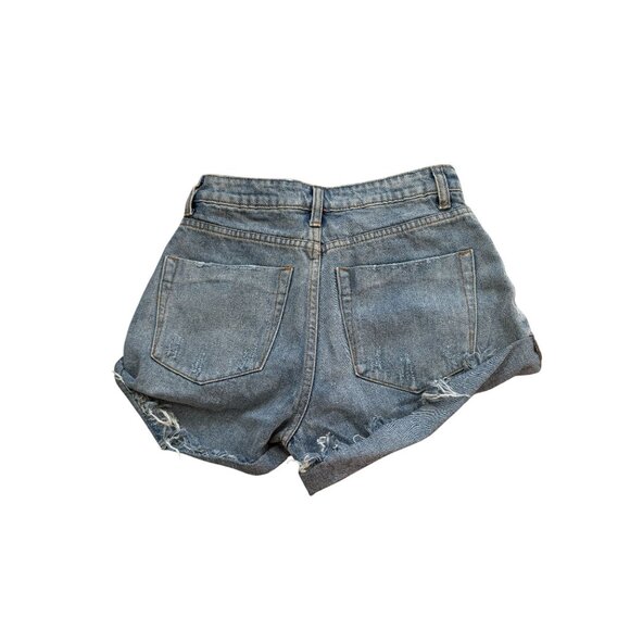 MUSTARD SEED Cuffed Distressed Denim Shorts Size Small - Picture 3 of 6